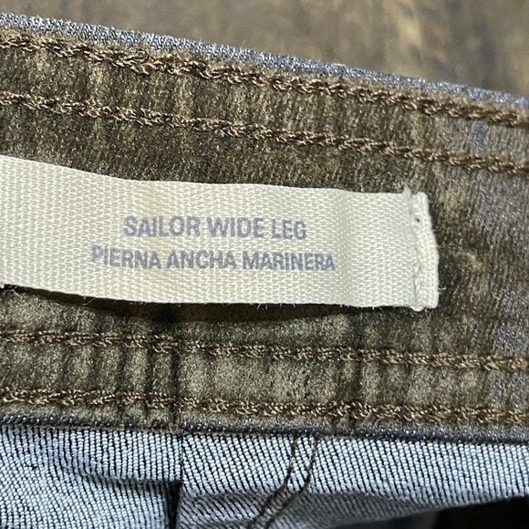 New Universal Thread High Rise Sailor Wide Leg Pant Olive Green Size 4R - Picture 6 of 7